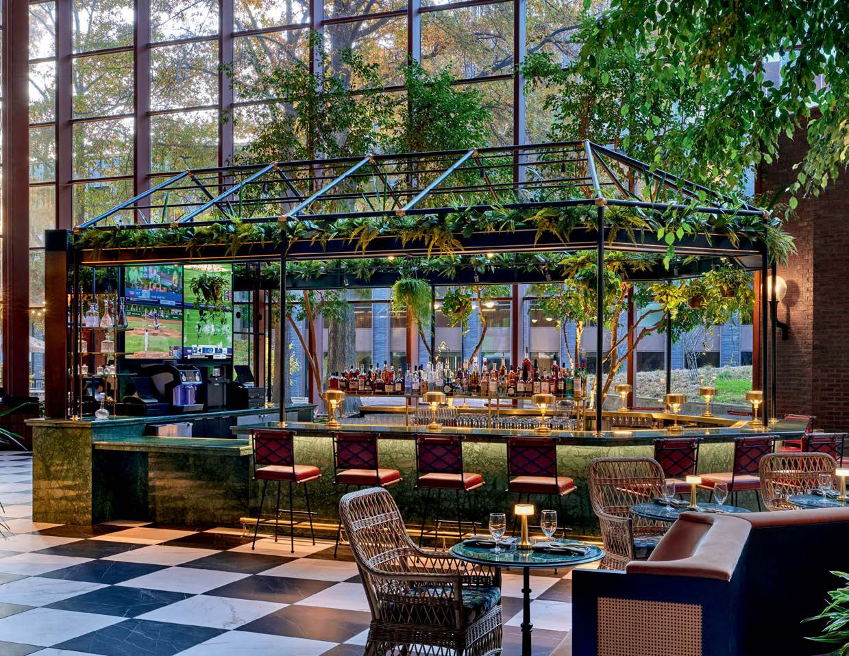 Guatemala Verde stonework at the Conservatory Bar in the Omni Charlottesville Hotel